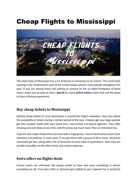 Find airfare and ticket deals for cheap flights from Mississippi (MS) to Texas (TX). Search flight deals from various travel partners with one click at $125.